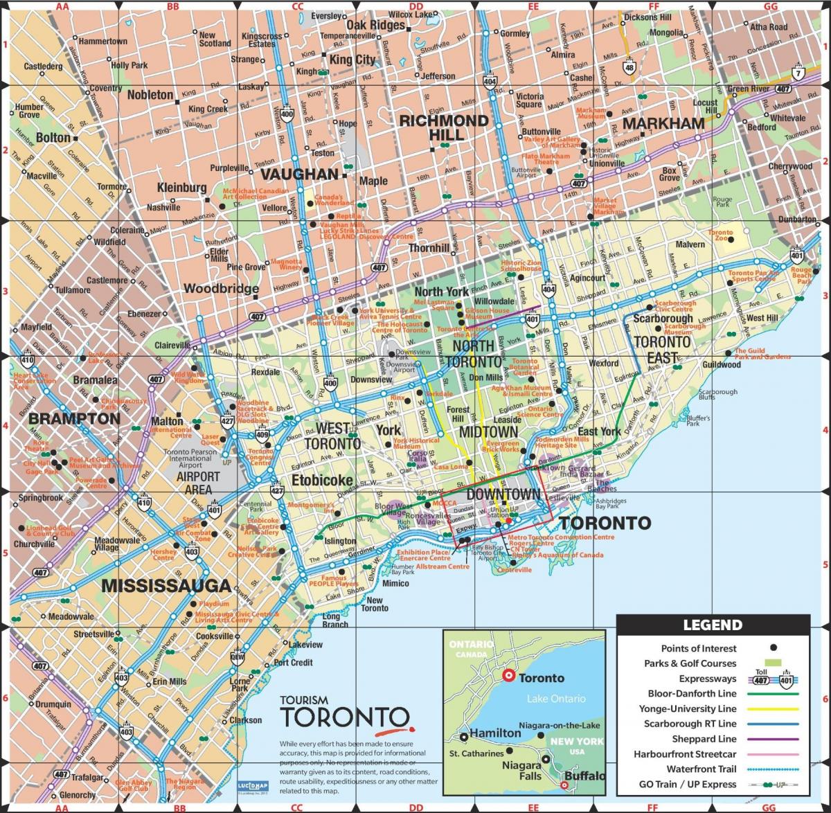 خريطة مدينة تورونتو