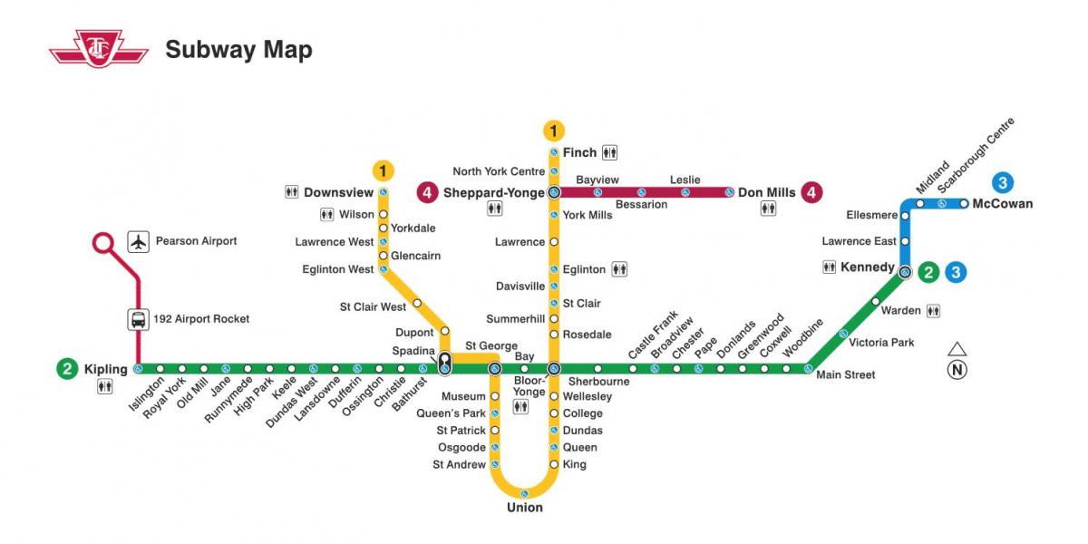 خريطة محطات مترو تورونتو