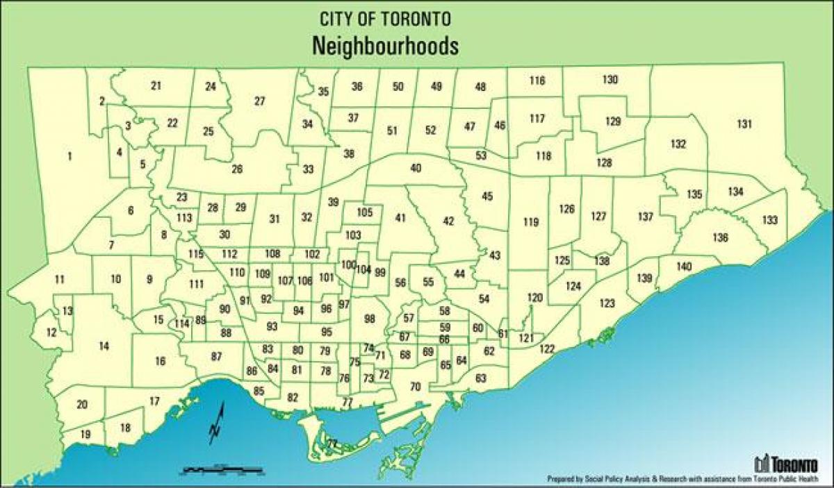 خريطة أحياء تورونتو