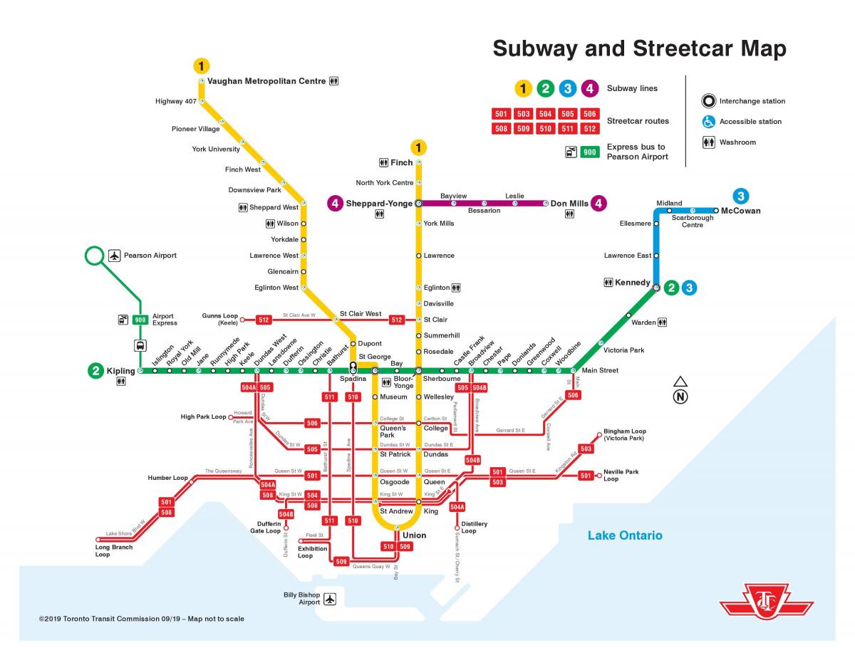 خريطة محطة مترو الأنفاق في تورونتو